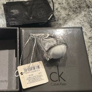 Calvin Klein Silver and White Designer Ring